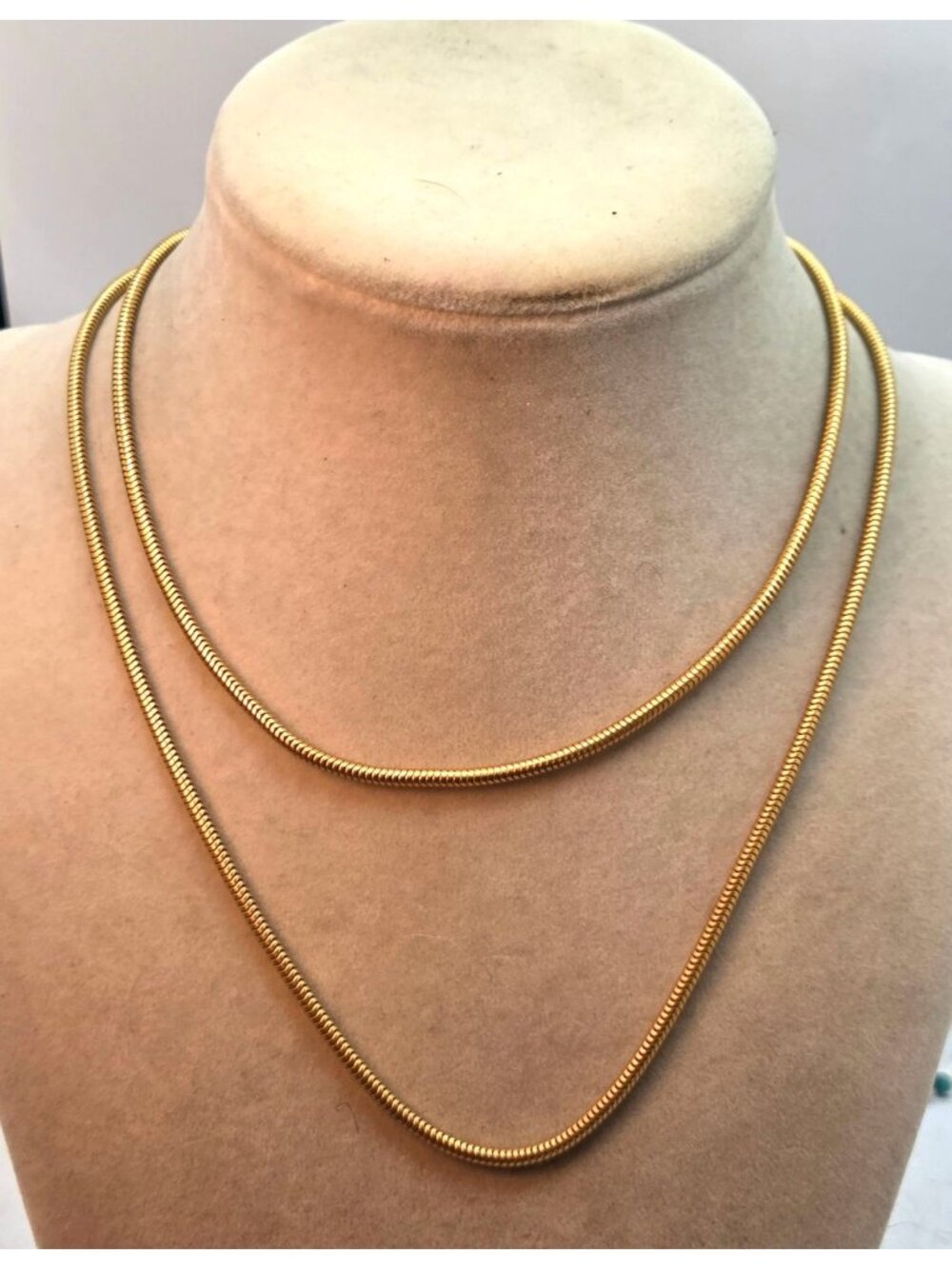 Gold Tone Anne Klein Snake Chain - approx 32"